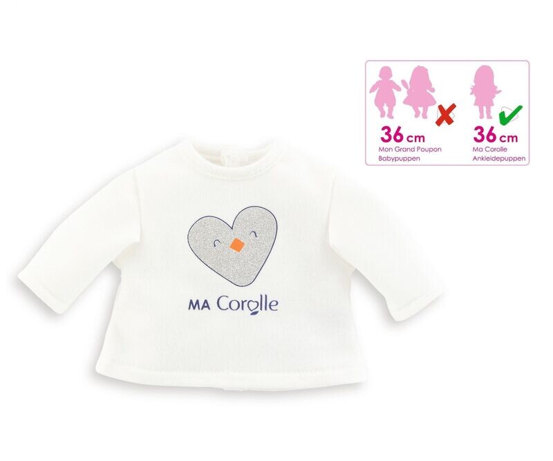 Corolle-Shirt, langärmlig   "Weiß"  für P-Größe 36cm