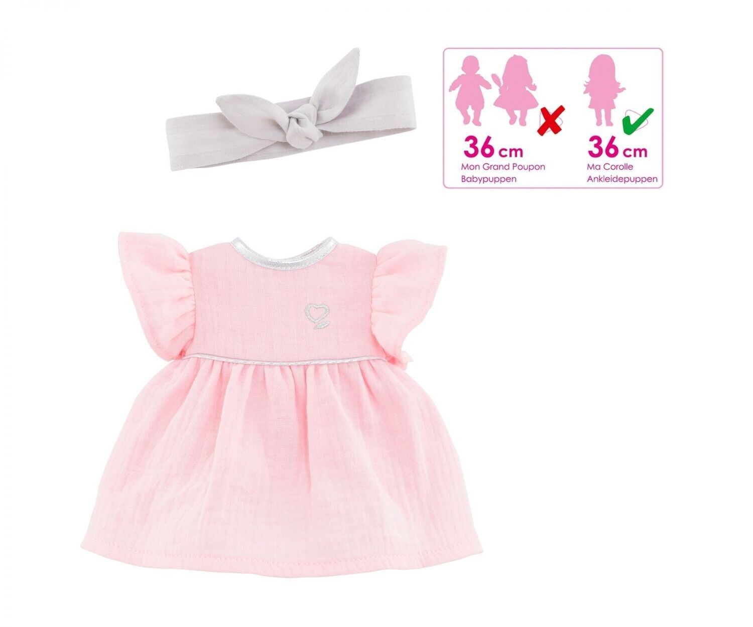 Corolle-Kleid mit Haarband   für P-Größe 36cm
