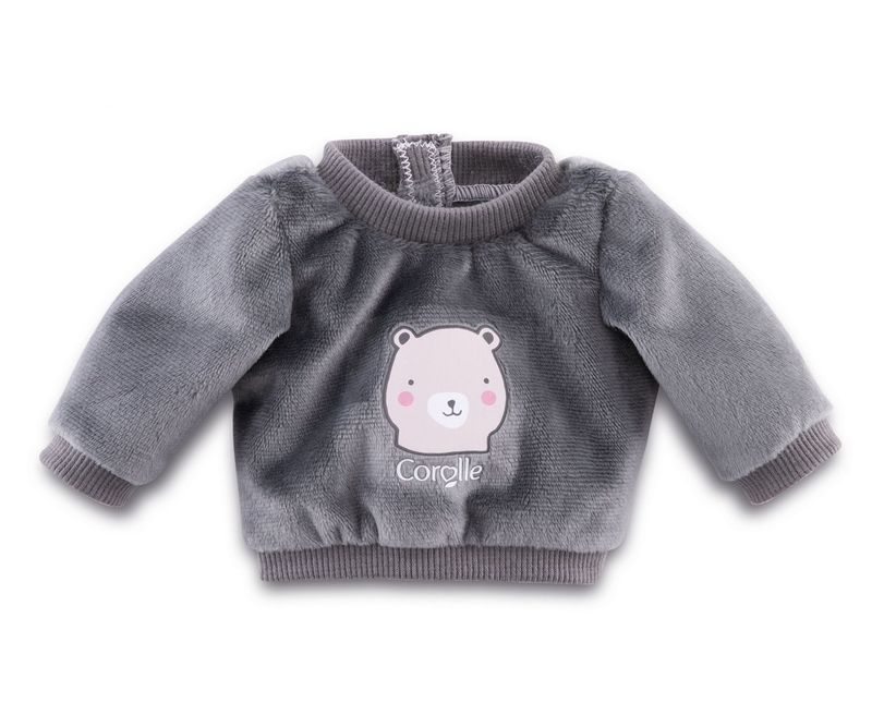 Corolle-Pullover, kuschelweich   "Bär-grau"  für P-Größe  30cm