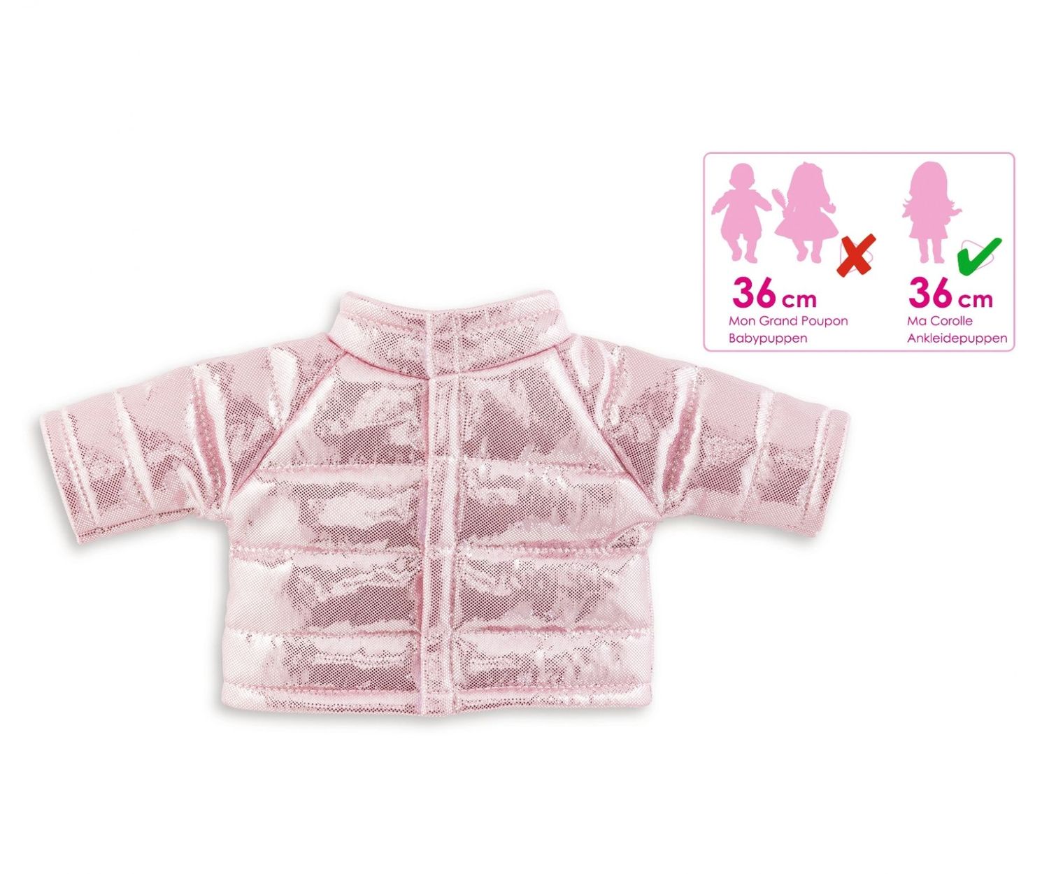Corolle-Steppjacke   "Pink"  für P-Größe 36cm