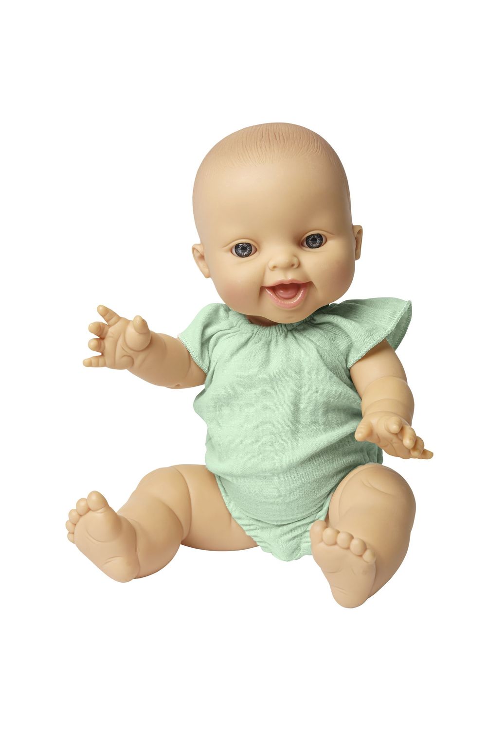 Puppenmädchen mit Body  aus 100% Bio-Baumwolle    "Mint"    34cm