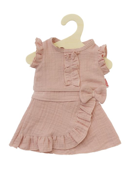 Wickel-Rock mit Rüschen-Top   aus 100% Bio-Baumwolle   "Rosé"    2-teilig für P-Größe 35cm - 45cm ohne Puppe