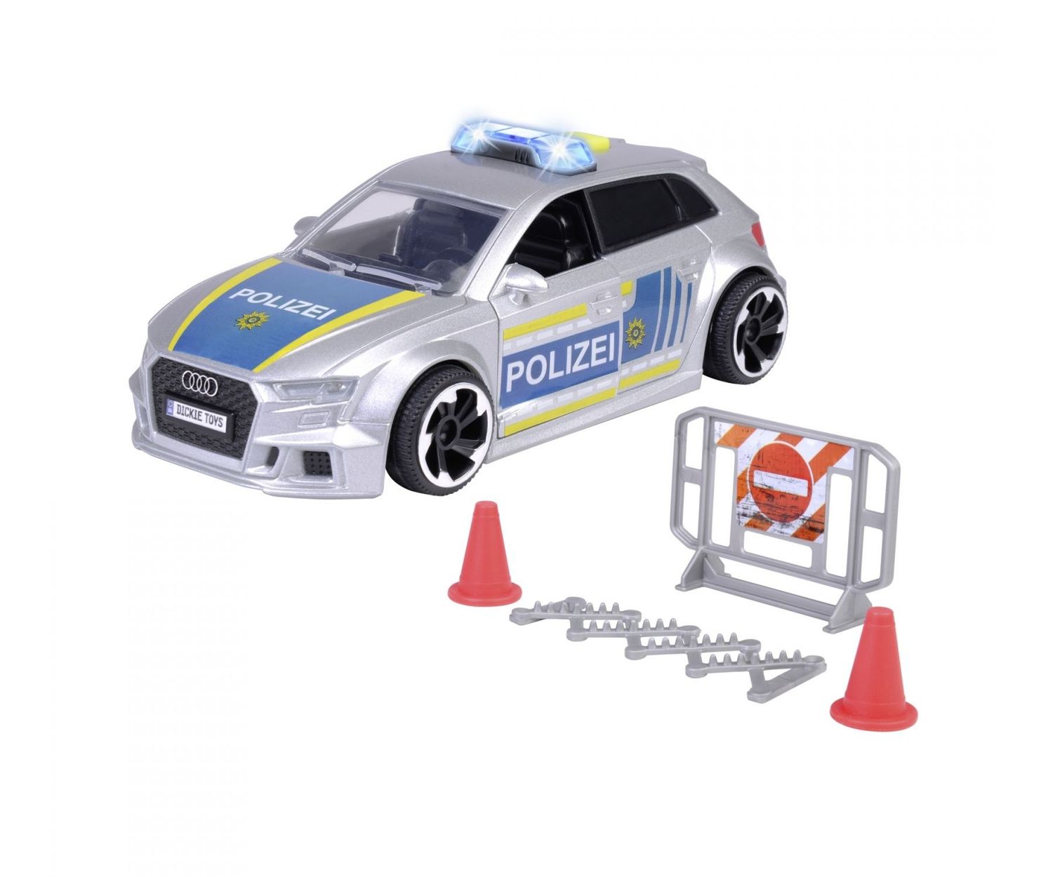 Polizei-Auto  "Audi RS3" und Zubehör ca. 15cm