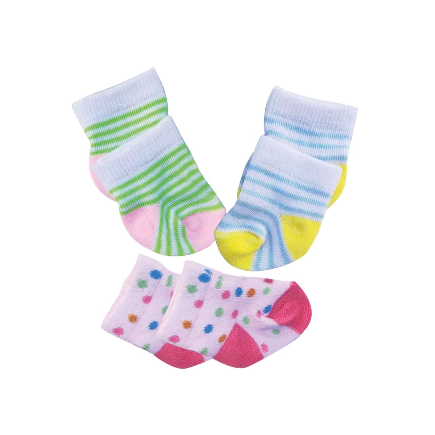 Söckchen im 3-er Set   "Bunt-gestreift"    35cm - 45cm
