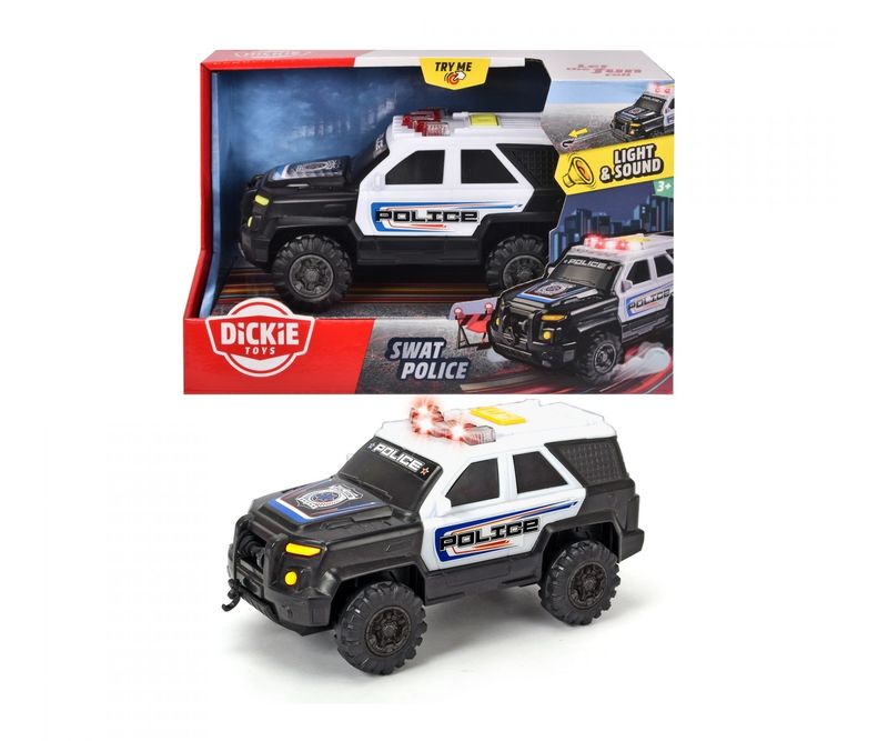 Polizeifahrzeug   "SWAT" mit Licht, Sound und Batterien  ca. 18cm