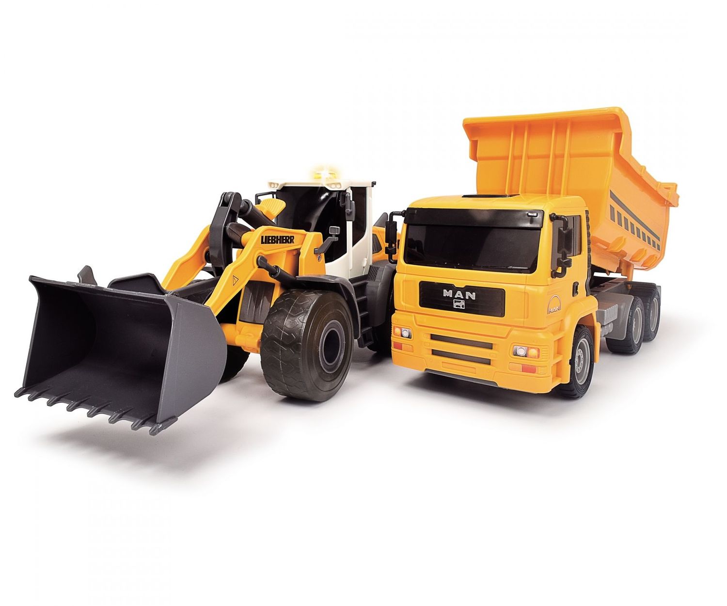 Construction    "Twin Pack" mit 2 Fahrzeugen - Radlader ca. 28cm und Truck ca. 30cm