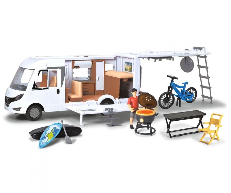 Spiele-Set   "Wohnmobil"  aufklappbar  und  mit viel Zubehör, 30cm lang