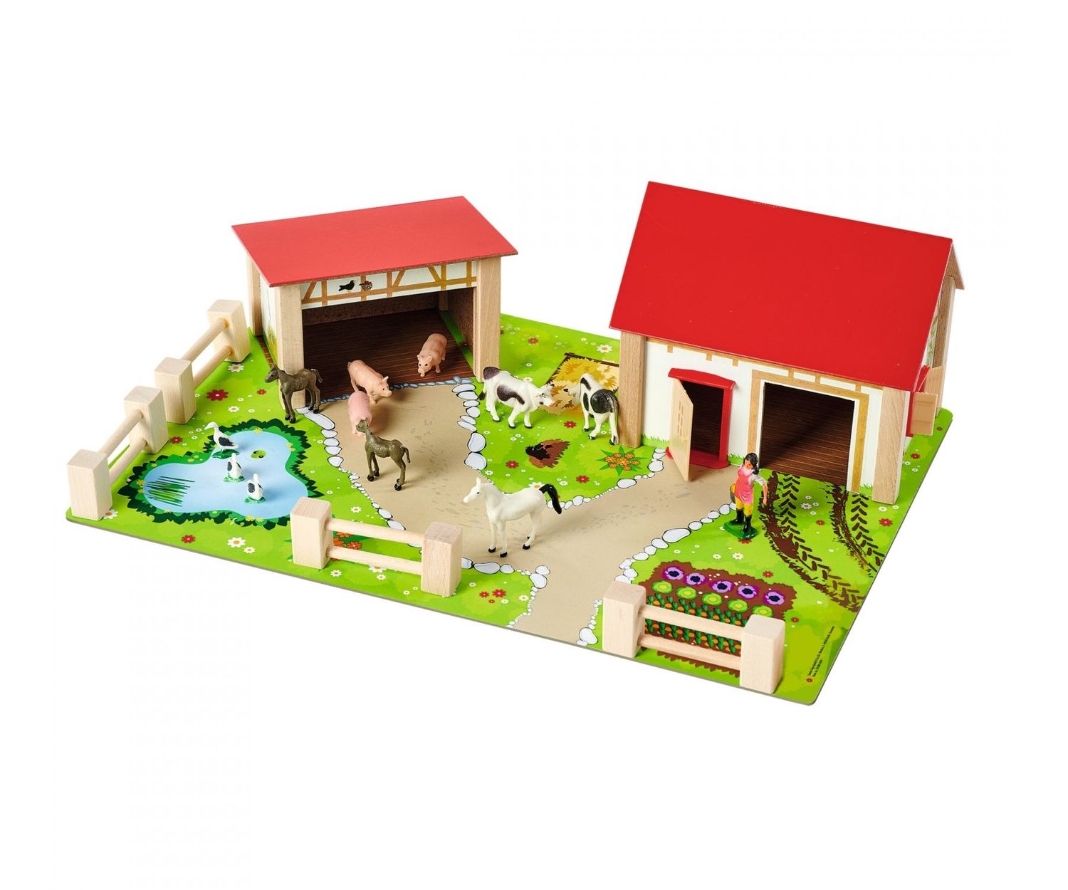 Spiele-Set    "Bauernhof"  20-teilig   Spielplatte ca. 36x51cm
