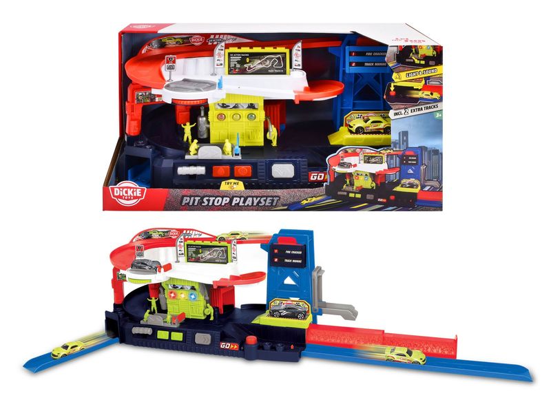 Spiele-Set   "Pit Stop"  mit Licht, Sound und Batterien   ca.92cm lang