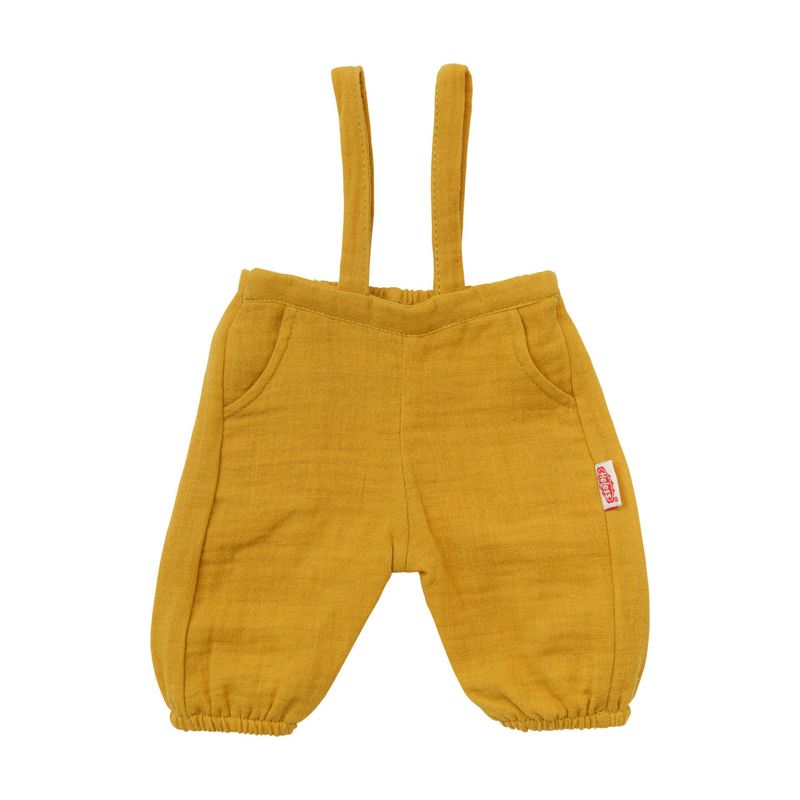 Musselin-Latzhose mit weißem T-Shirt aus 100% Baumwolle   "Honiggelb"   35cm-45cm