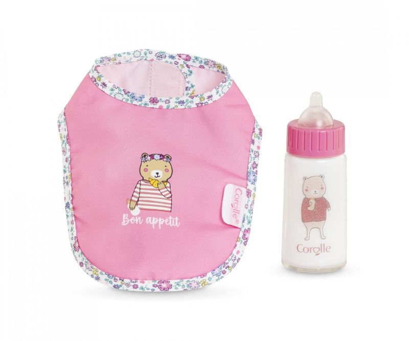 Corolle-Lätzchen und Flasche für Puppengröße  36cm-42cm     ab 2 Jahre
