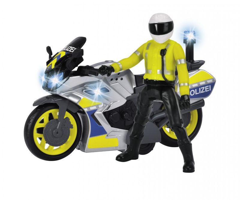 Polizei-Motorrad mit Figur inkl. Batterien   "Yamaha"   ca. 17cm
