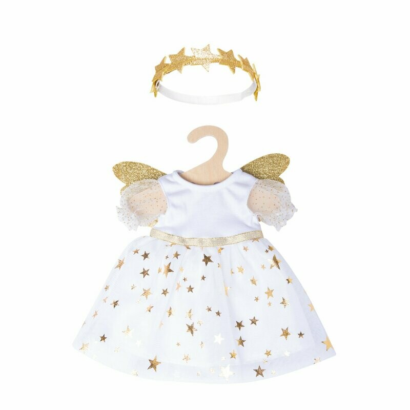 Kleid mit Stern-Haarband Kleid mit Stern-Haarband "Schutzengel" für Puppen-Größe 20cm - 25cm