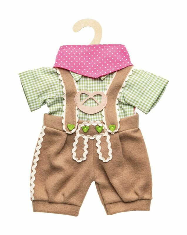 Trachtenhose mit Hemd und Halstuch  3-teilig  für Puppen-Größe  35cm-45cm