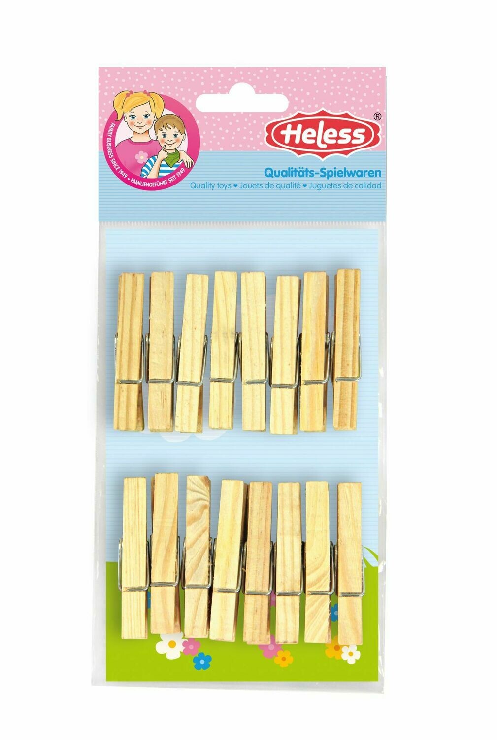 16 Holz-Wäscheklammern
