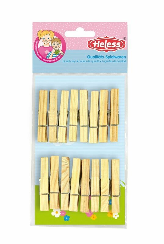 16 Holz-Wäscheklammern