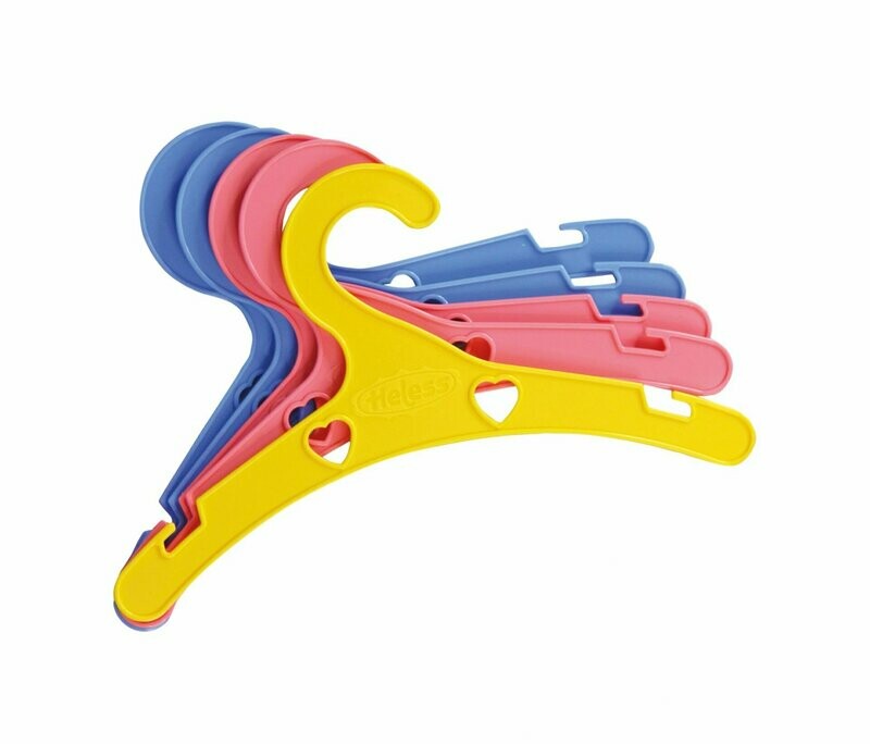 5 bunte Kleiderbügel 18cm x 8cm