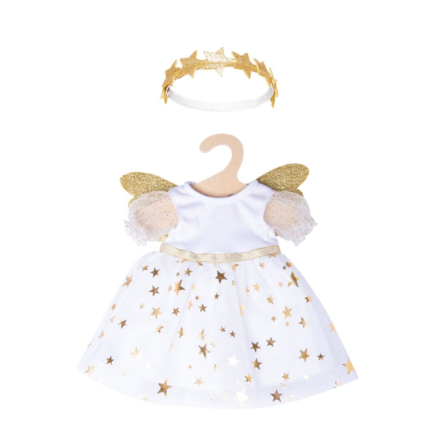 Kleid mit Stirnband Kleid mit Stirnband "Schutzengel" für Puppen-Größe 28cm - 35cm