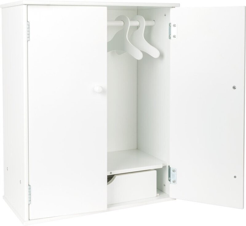 Schrank mit Schublade und 2 Kleiderbügel     "Weiß"   ca. 40x22x50cm   Gewicht:  5,300kg