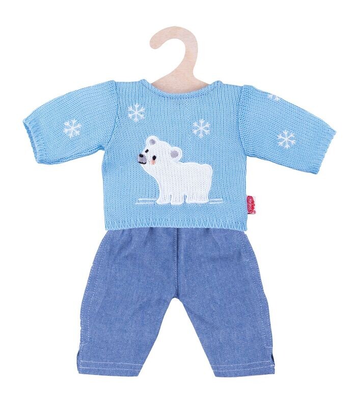 Pullover mit Jeans   "Eisbär"  für P-Größe 35cm bis 45cm