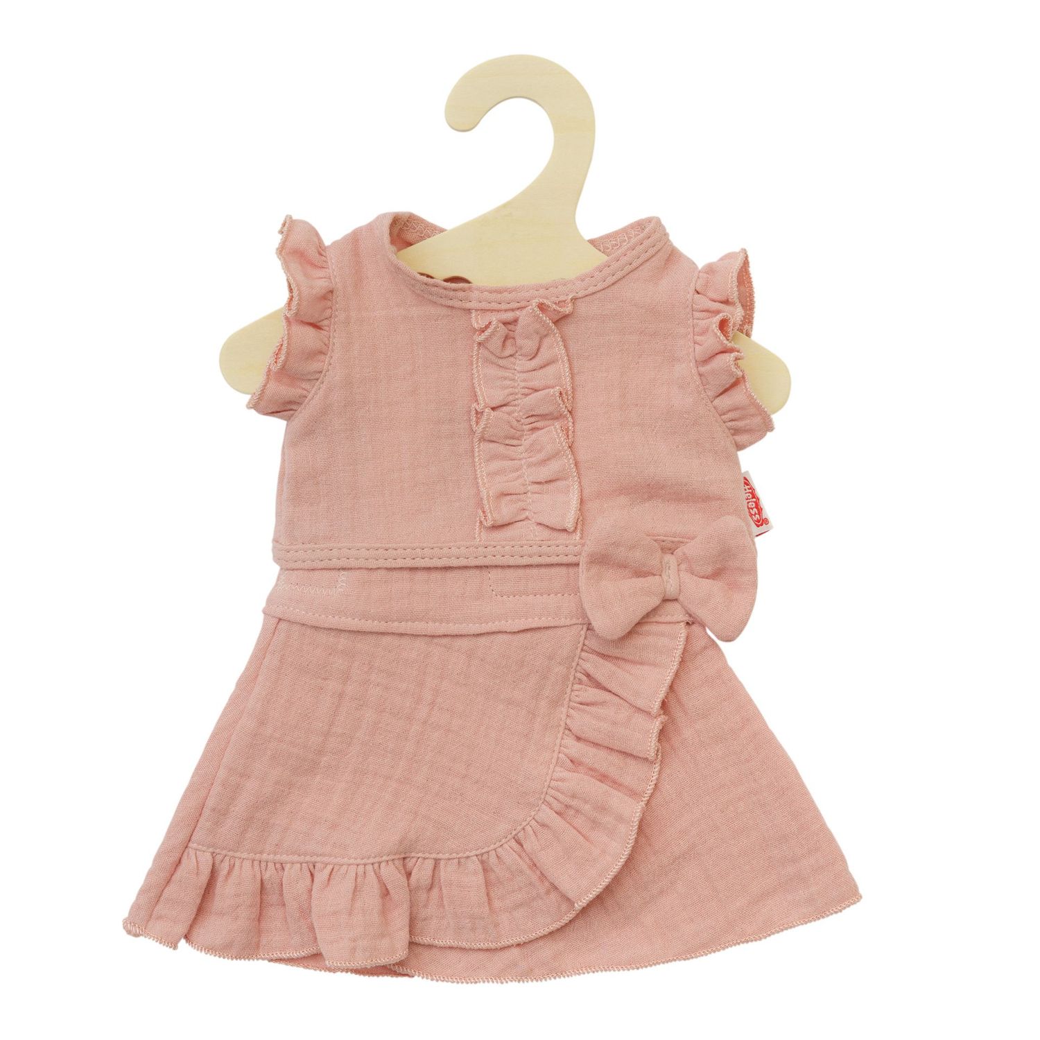 Musselin-Wickelrock mit Rüschen-Top aus 100% Baumwolle   "Rosé"    28cm-35cm