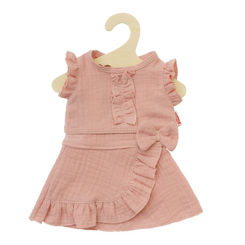 Musselin-Wickelrock mit Rüschen-Top aus 100% Baumwolle   "Rosé"    28cm-35cm