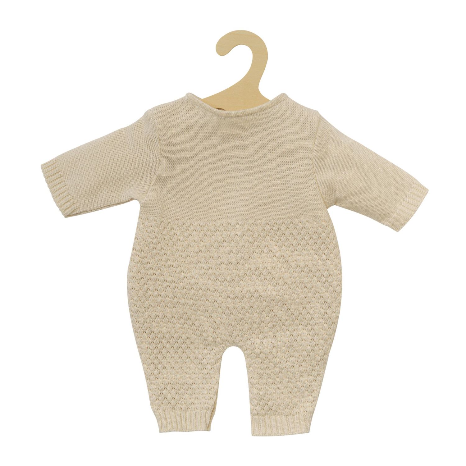 Strick-Strampler aus 100% Bio-Baumwolle Strick-Strampler aus 100% Bio-Baumwolle "Ecru" für Puppen-Größe 35cm-45cm