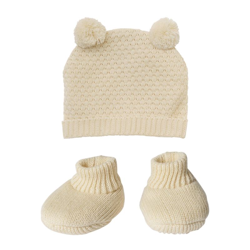 Strick-Set aus 100% Baumwolle 2-teilig Strick-Set aus 100% Baumwolle 2-teilig "Herz-Konfetti" für Puppen-Größe 35cm-45cm