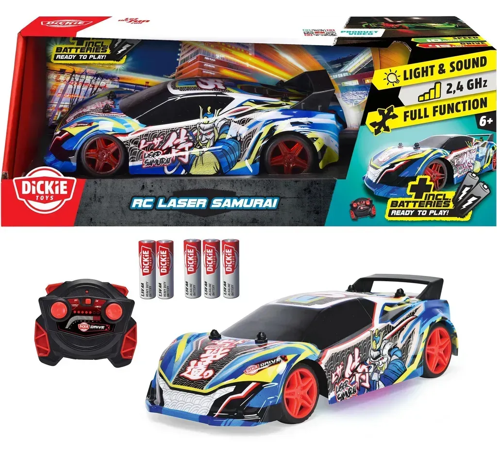 ferngesteuertes RC Auto mit Licht, Sound und Batterien ferngesteuertes RC Auto mit Licht, Sound und Batterien "Laser Samurai, RTR" ca. 22cm