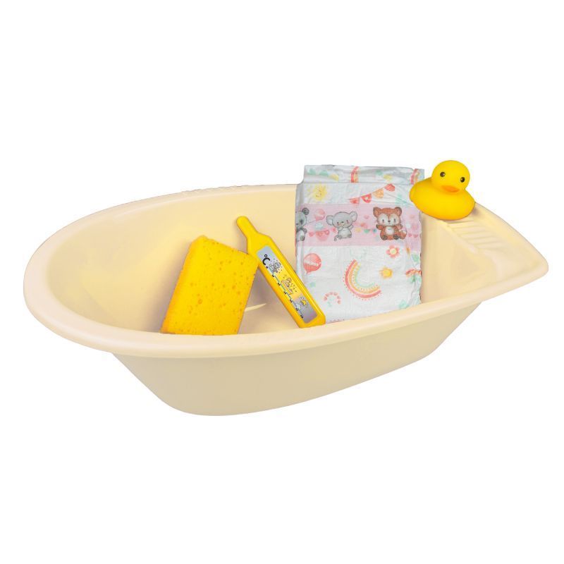 Badewannen-Set mit Zubehör Ente-4-teilig   "Beige"  41x23x13cm