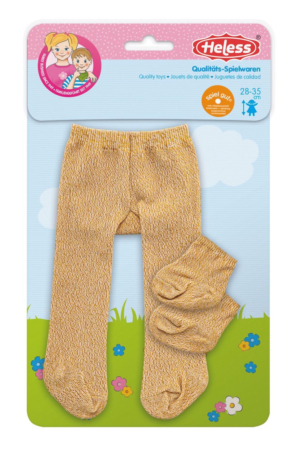 Strumpfhose mit Söckchen   "Gold"   28cm  bis  35cm