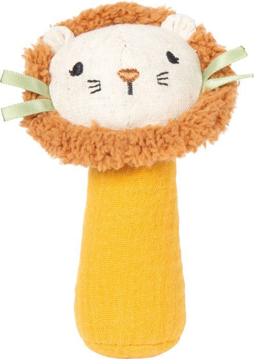 Kleine Rassel und Stoffgreifling mit Löwnköpfchen Kleine Rassel und Stoffgreifling mit Löwnköpfchen "Little Lion" ca. 16x16x6cm