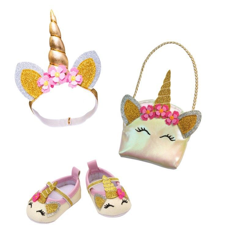 Ballerinas-Set 3-teilig Ballerinas-Set 3-teilig "Glitzer Einhorn" 30cm bis 34cm