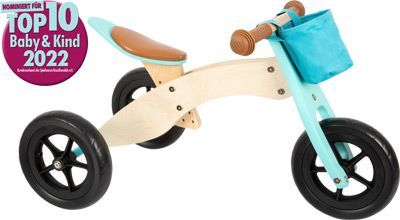 Das Lauf-Dreirad kann zum Lauf-Zweirad umgebaut werden! Das Lauf-Dreirad kann zum Lauf-Zweirad umgebaut werden! " Türkis-Maxi" Sitzhöhe: 25cm bis 37cm, max. Belastung bis 50kg Größe: ca.72x38x45cm