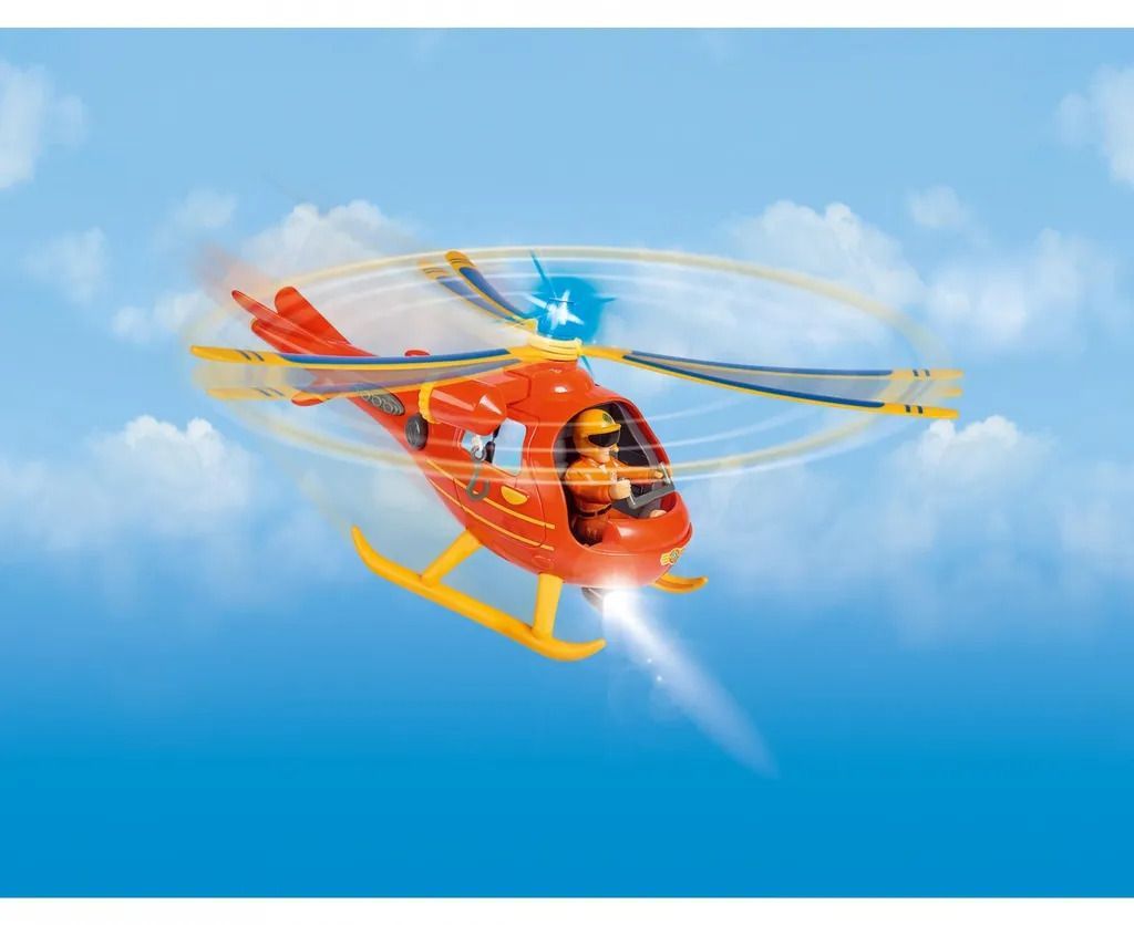 Feuerwehr-Hubschrauber mit Figur, Licht, Sound und Zubehör Feuerwehr-Hubschrauber mit Figur, Licht, Sound und Zubehör