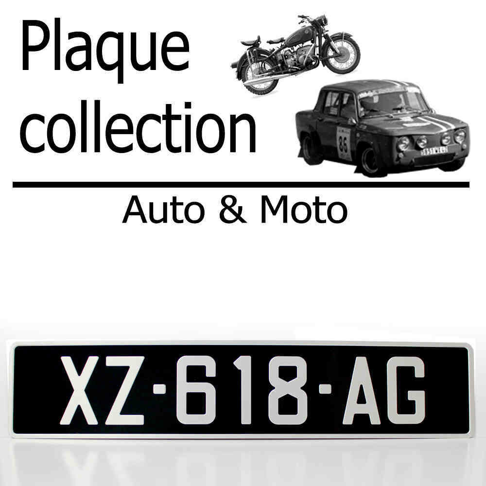 Acheter Plaque immatriculation noire collection, Moto