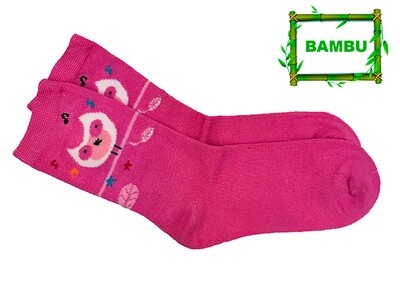 Lasten varrelliset bambusukat KOKO 24-27, pinkki Lasten varrelliset bambusukat KOKO 24-27, pinkki