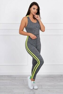Jumpsuit / kokoasu harmaa-keltainen Jumpsuit / kokoasu harmaa-keltainen