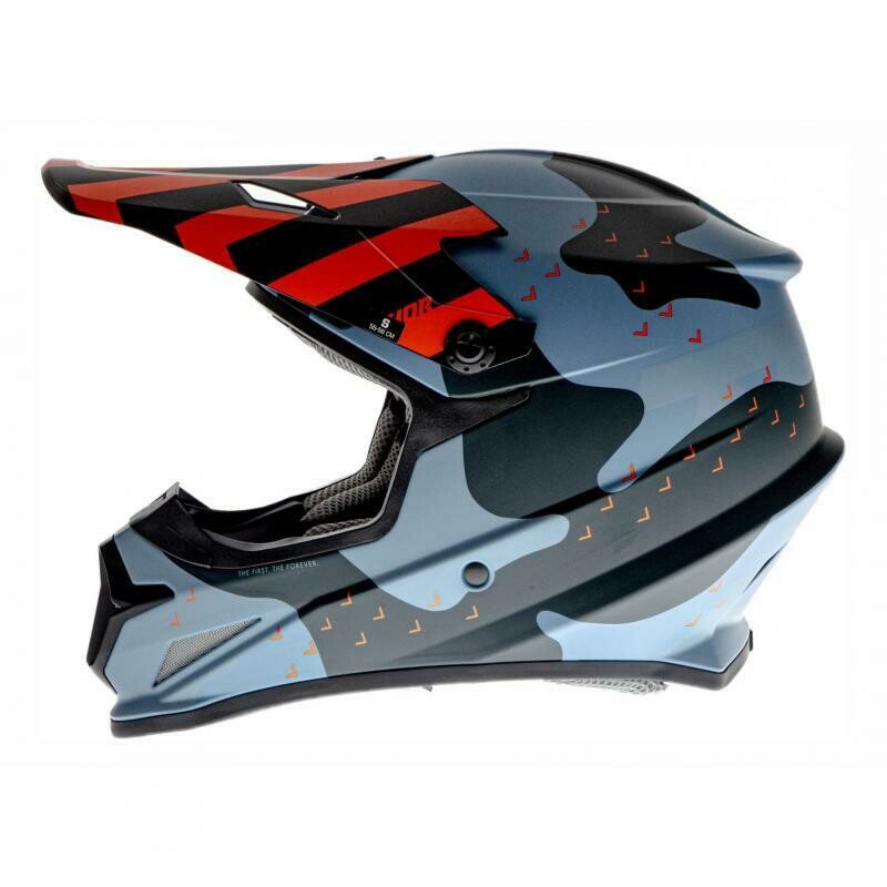 Casque enfant Thor Sector Mosser bleu camo mat