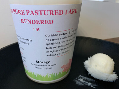 Pure Pastured Lard (rendered) 1 QT