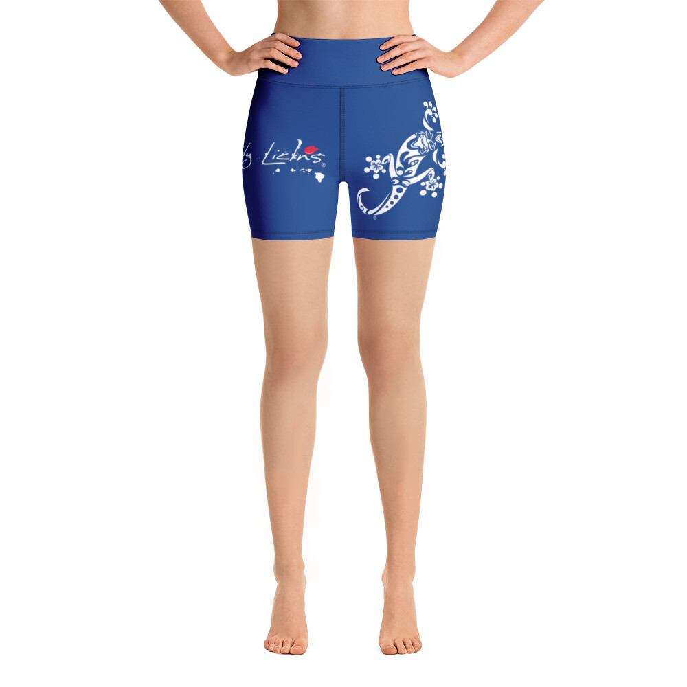 Dirty Lickins® Gekko Yoga Shorts inside pocket blue