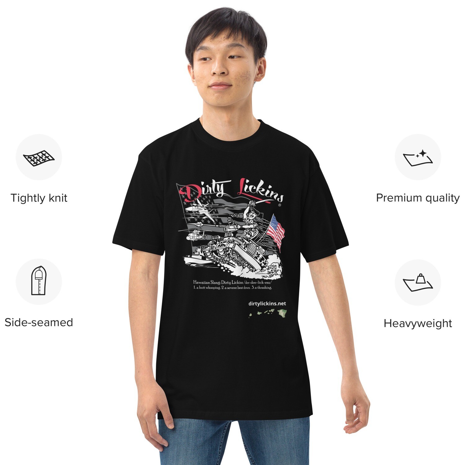 DirtyLickins® Armed Service premium heavyweight tee
