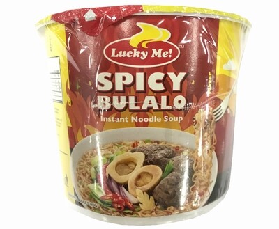 Lucky Me! Spicy Bulalo Spicy Beef Bone Marrow Flavor Instant Noodle Soup Go Cup 40g