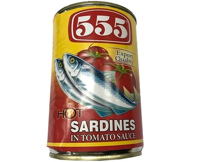 555 Sardines Hot in Tomato Sauce 425g
