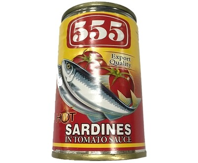 555 Sardines Hot in Tomato Sauce 155g
