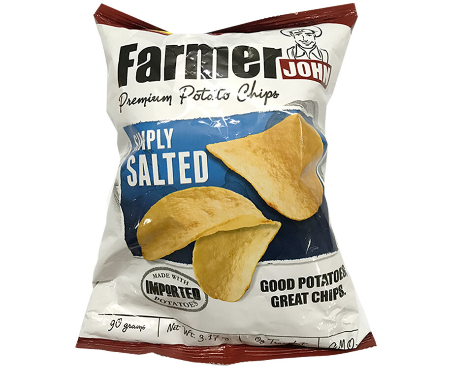 Leslie&#39;s Farmer John Premium Potato Chips Simply Salted 90g