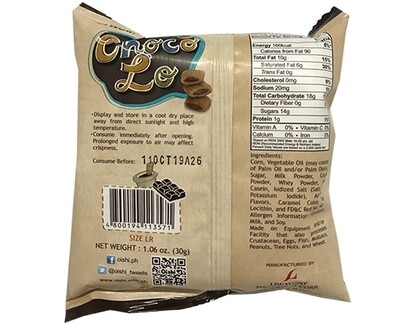 Oishi Choco Lo Soft-Bite Choco Filled Crackers 30g