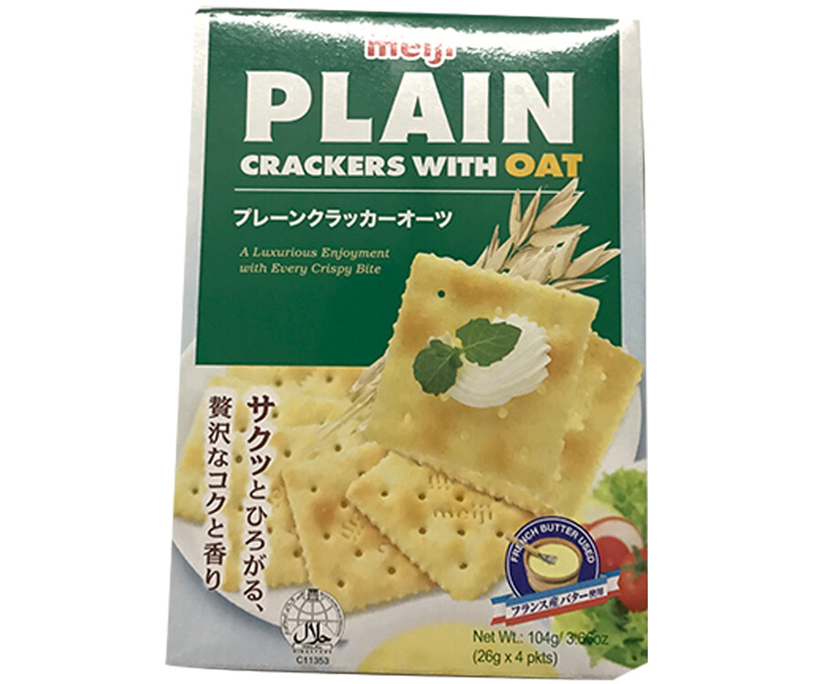 Meiji Plain Crackers with Oat (4 Packets x 26g) 104g