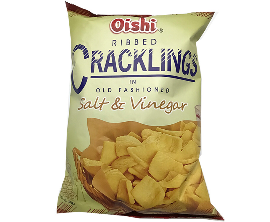 Oishi Ribbed Cracklings in Old Fashioned Salt &amp; Vinegar Classic 90g