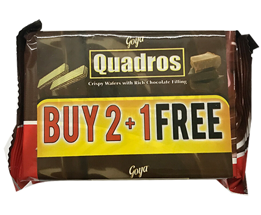 Goya Quadros Crispy Wafers with Rich Chocolate Filling (2 Packs x 60g)
